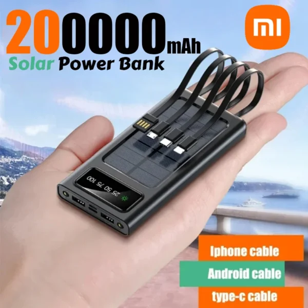 Xiaomi 200000 מטען נייד סולארי