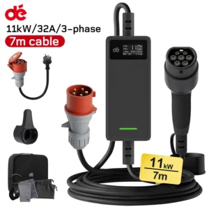 dé כבל סוג 2 Cee plug 11kw 16a 3 שלב 7 מ 'כבל הרחבה עבור כלי רכב חשמליים evse עם מתאם תקע eu - AliExpress 34