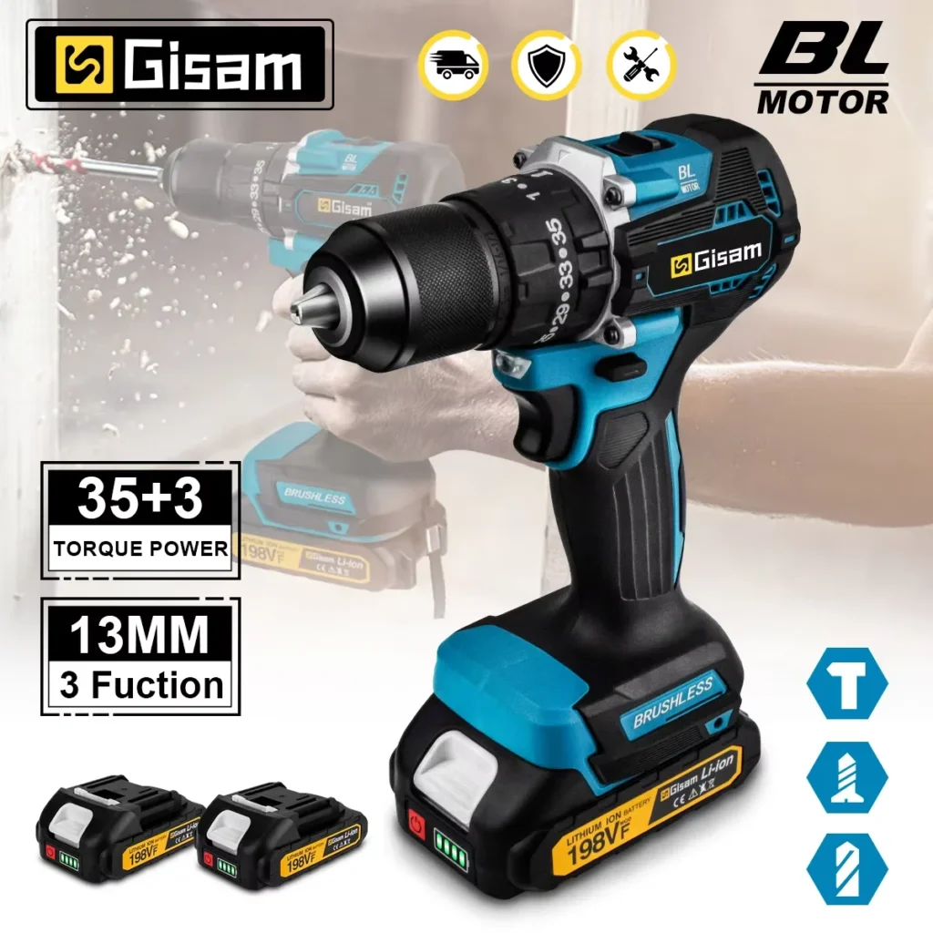 מקדחות אלחוטיות מומלצות — Gisam 65N.m 18V