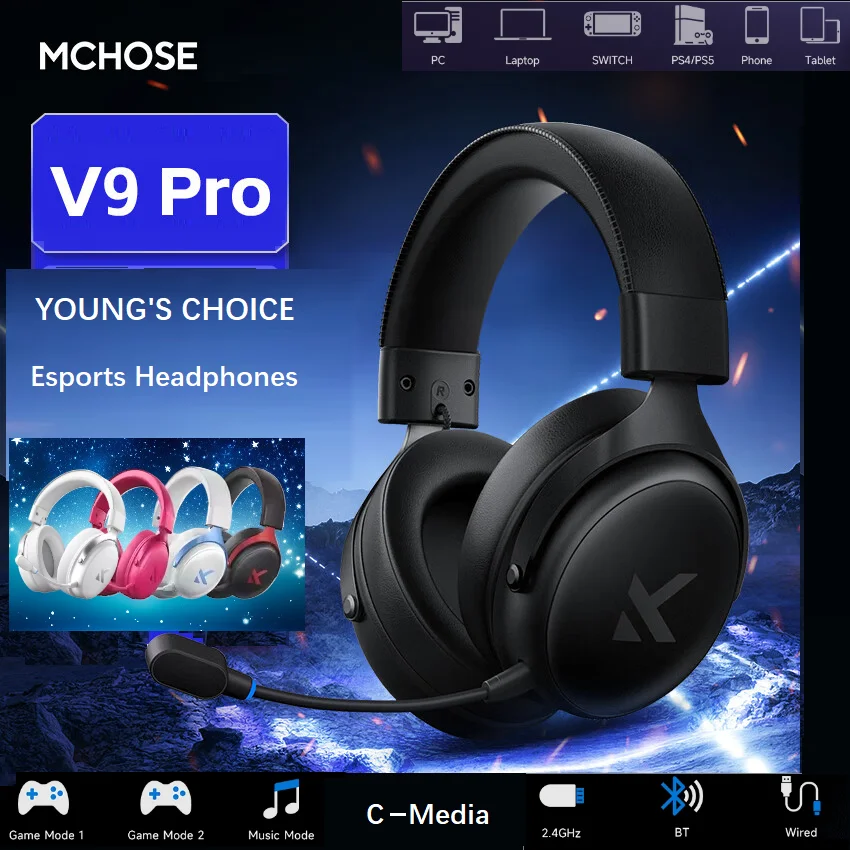אוזניות אלחוטיות מומלצות לגיימינג - MCHOSE V9 PRO